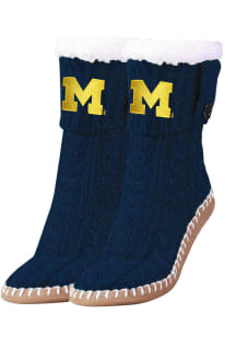 Michigan Wolverines Logo Sherpa Footy Womens Slippers
