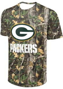 Forever Collectibles Green Bay Packers Green Big Logo Hunter Camo Rash Guard Short Sleeve T Shirt