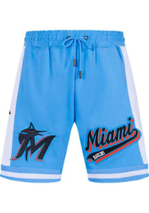 Pro Standard Miami Marlins Mens Light Blue Script Tail Shorts
