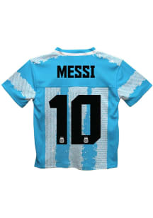 Lionel Messi  Vive La Fete Argentina National Team Youth Light Blue Painted Stripes Soccer Jersey