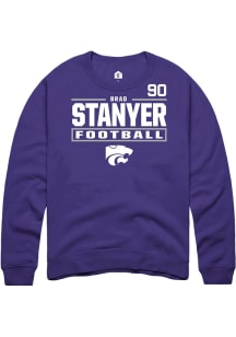 Brad Stanyer K-State Wildcats Mens Purple Football NIL Stacked Box Player Crew
