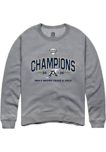 Summit Sportswear Akron Zips Mens Grey MAC 2026 Men's Indoor Track & Field Champions Long Sleeve C..