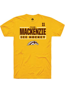 Tyler Mackenzie Western Michigan Broncos Gold NIL Stacked Box Short Sleeve Player T Shirt