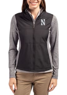 Cutter and Buck Northwestern Wildcats Womens Black Stealth Light Weight Jacket