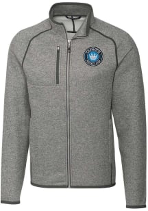 Cutter and Buck Charlotte FC Mens Grey Mainsail Medium Weight Jacket