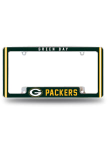 Green Bay Packers Classic All Over Chrome License Plate Frame - White