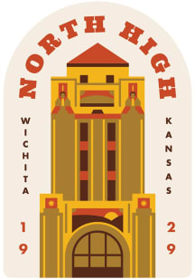 Wichita 3 inch - 4 inch in size Stickers - Brown