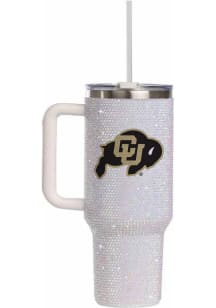 The Memory Company Colorado Buffaloes 34oz White Bling Stainless Steel Tumbler - White