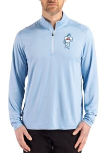 Cutter and Buck Tennessee Titans Mens Light Blue Historic Coastline Long Sleeve Qtr Zip Pullover