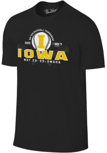 Iowa Hawkeyes Black 2025 Big Ten Baseball Short Sleeve T Shirt