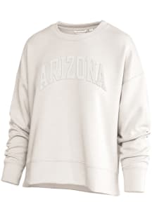 Arizona Wildcats Womens White Camp Cashmere Crew Sweatshirt