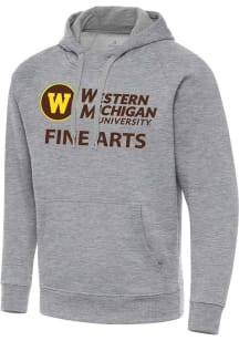 Antigua Western Michigan Broncos Mens Grey Heather Western Michigan Fine Arts  Victory Long Sleeve..
