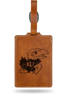 Kansas Jayhawks Brown Laser Engraved Luggage Tag