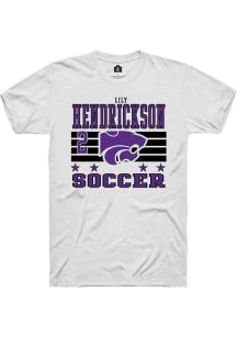Lily Hendrickson K-State Wildcats White NIL Striped Short Sleeve Player T Shirt