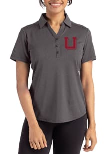 Cutter and Buck Utah Utes Womens Black Vault Forge Eco Polo Short Sleeve Polo Shirt