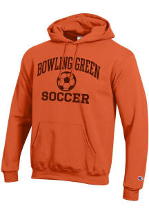 Champion Bowling Green Falcons Mens Orange Soccer Icon Powerblend Long Sleeve Hoodie