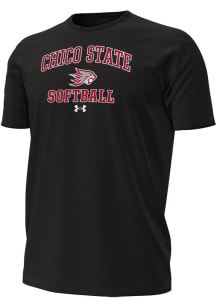 Under Armour CSU Chico Wildcats Black Softball Performance Short Sleeve T Shirt