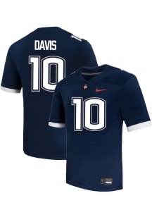 Jayden Davis  Nike UConn Huskies Navy Blue NIL Name And Number Football Jersey