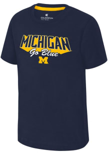 Colosseum Michigan Wolverines Toddler Navy Blue Tryouts Short Sleeve T-Shirt
