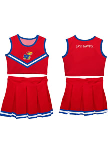 Vive La Fete Kansas Jayhawks Girls Red Ashley 2 Pc Set Cheer
