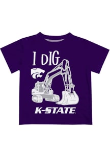 Vive La Fete K-State Wildcats Infant Excavator Short Sleeve T-Shirt Purple