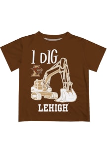 Vive La Fete Lehigh University Infant Excavator Short Sleeve T-Shirt Brown