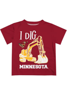Vive La Fete Minnesota Golden Gophers Infant Excavator Short Sleeve T-Shirt Maroon
