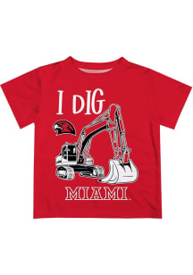 Vive La Fete Miami RedHawks Infant Excavator Short Sleeve T-Shirt Red