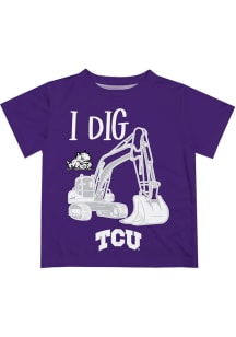 Vive La Fete TCU Horned Frogs Infant Excavator Short Sleeve T-Shirt Purple
