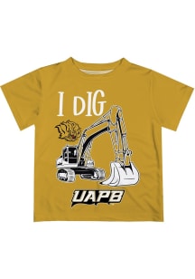 Vive La Fete Arkansas Pine Bluff Golden Lions Toddler Gold Excavator Short Sleeve T-Shirt