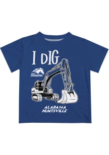 Vive La Fete UAH Chargers Toddler Blue Excavator Short Sleeve T-Shirt