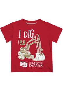 Vive La Fete Denver Pioneers Toddler Maroon Excavator Short Sleeve T-Shirt