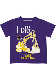 Vive La Fete East Carolina Pirates Toddler Purple Excavator Short Sleeve T-Shirt