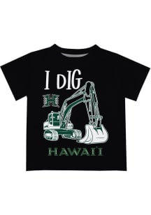 Vive La Fete Hawaii Warriors Toddler Green Excavator Short Sleeve T-Shirt