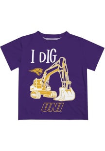 Vive La Fete Northern Iowa Panthers Toddler Purple Excavator Short Sleeve T-Shirt