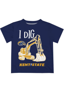 Vive La Fete Kent State Golden Flashes Toddler Blue Excavator Short Sleeve T-Shirt