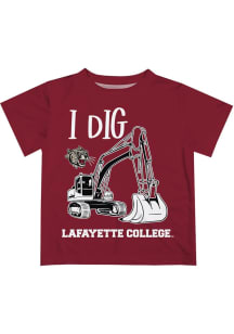 Vive La Fete Lafayette College Toddler Maroon Excavator Short Sleeve T-Shirt
