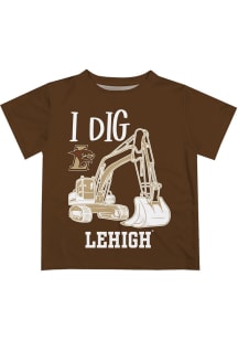 Vive La Fete Lehigh University Toddler Brown Excavator Short Sleeve T-Shirt