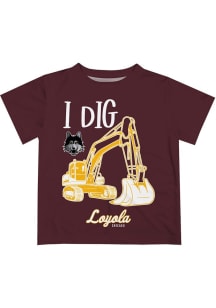 Vive La Fete Loyola Ramblers Toddler Maroon Excavator Short Sleeve T-Shirt