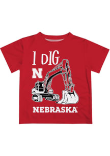 Vive La Fete Nebraska Cornhuskers Toddler Red Excavator Short Sleeve T-Shirt