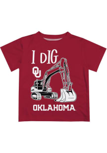 Vive La Fete Oklahoma Sooners Toddler Red Excavator Short Sleeve T-Shirt