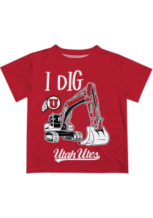 Vive La Fete Utah Utes Toddler Red Excavator Short Sleeve T-Shirt