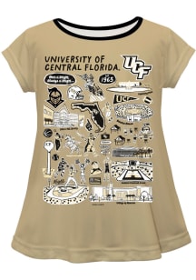 Vive La Fete UCF Knights Infant Girls Impressions Short Sleeve T-Shirt Gold
