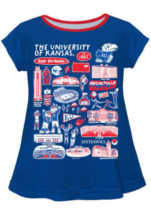 Vive La Fete Kansas Jayhawks Infant Girls Impressions Short Sleeve T-Shirt Blue