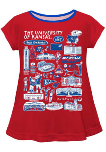 Vive La Fete Kansas Jayhawks Infant Girls Impressions Short Sleeve T-Shirt Red