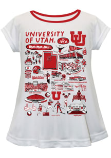 Vive La Fete Utah Utes Infant Girls Impressions Short Sleeve T-Shirt White