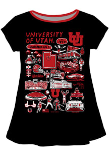 Vive La Fete Utah Utes Infant Girls Impressions Short Sleeve T-Shirt Black