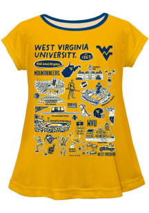Vive La Fete West Virginia Mountaineers Infant Girls Impressions Short Sleeve T-Shirt Gold