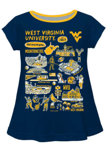 Vive La Fete West Virginia Mountaineers Infant Girls Impressions Short Sleeve T-Shirt Navy Blue