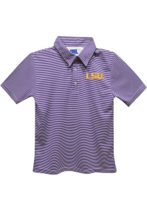 Vive La Fete LSU Tigers Toddler Purple Striped Short Sleeve Polo Shirt